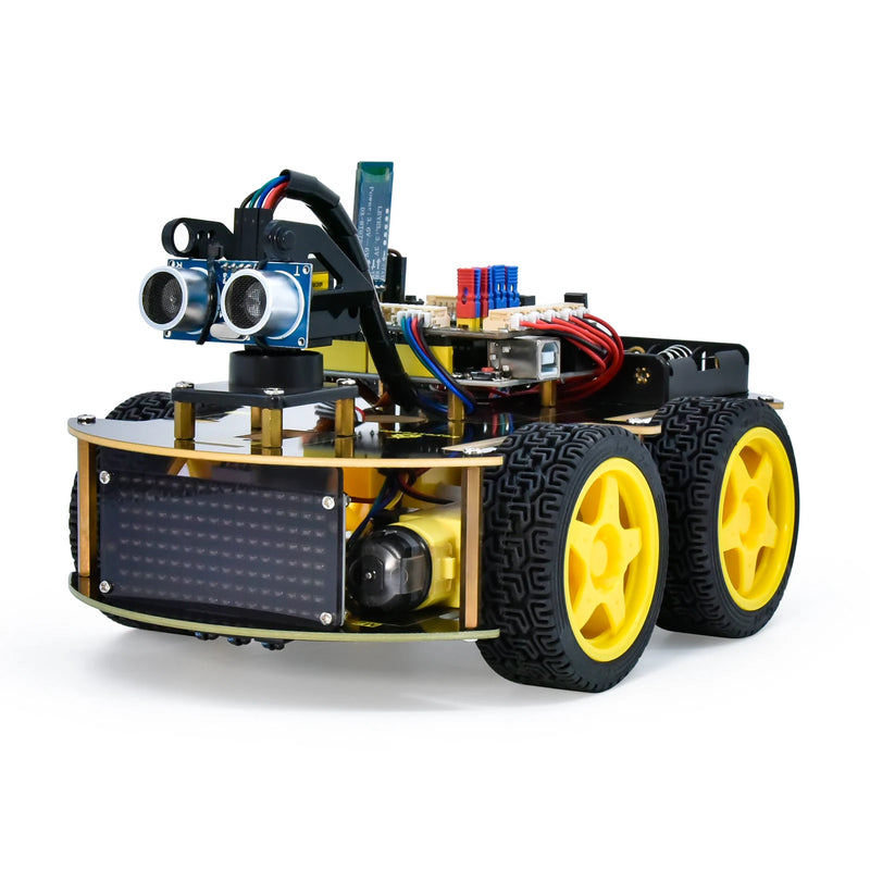 Keyestudio 4WD Multi BT Robot Car Kit V2.0 Programming Arduino DIY Electronic Kit with LED Display Kids Car Toy