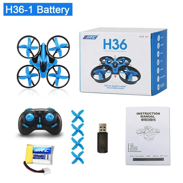 H36 JJRC Mini Drone 3D Flip Headless Mode Air Pressure Height Maintain RC Quadcopter FPV Competition Drones for Kids