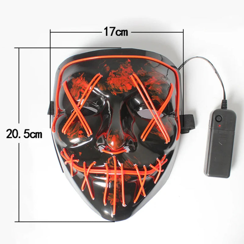 Halloween Mask LED Light Up Full Face Mask,Holiday Cosplay Halloween Costume Masquerade Party, Carnival, Gift