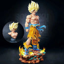 Action Figure Toy of Dragon Ball Z Super Saiyan Goku with LED Light Base Collectible and Gift Model