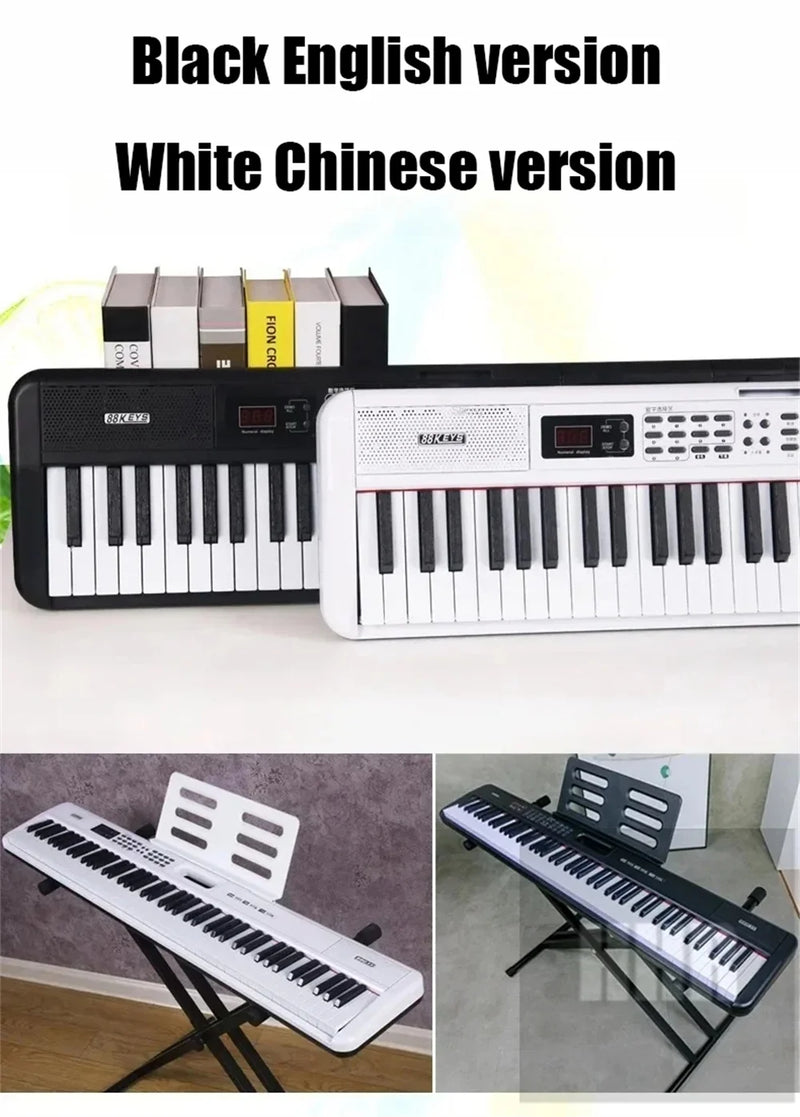 88 Keys Portable Digital Piano Multifunctional Electronic Keyboard Piano Student Gift 88037 Musical Instrument Beginner