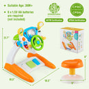 Kids Steering Wheel Pretend Play Toy Set with Lights and Sounds