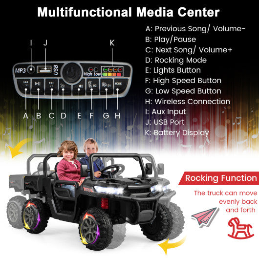 2-Seater Kids Ride On Dump Truck with Dump Bed and Shovel