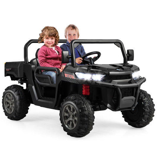 2-Seater Kids Ride On Dump Truck with Dump Bed and Shovel
