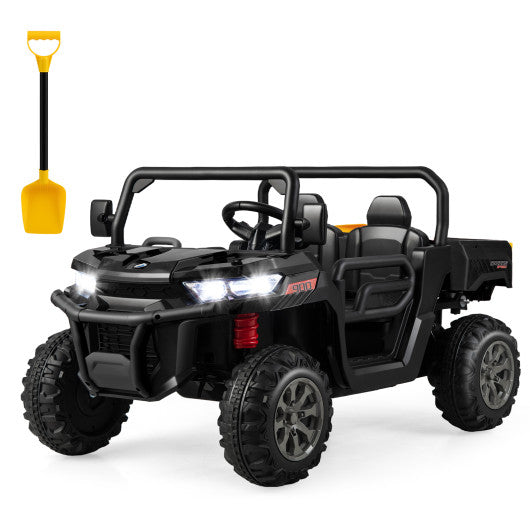 2-Seater Kids Ride On Dump Truck with Dump Bed and Shovel