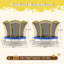 8 Feet Outdoor Unique Flower Shape Trampoline with Enclosure Net-Yellow