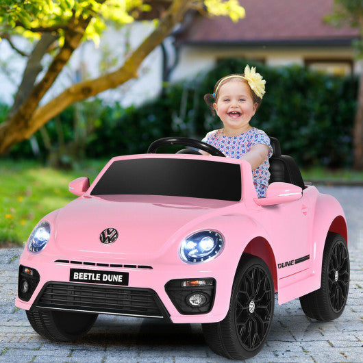 Volkswagen Beetle Kids Electric Ride On Car with Remote Control-Pink
