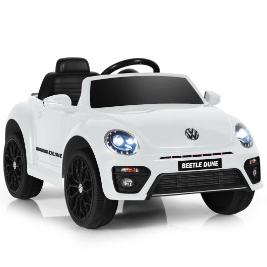 Volkswagen Beetle Kids Electric Ride On Car with Remote Control-White