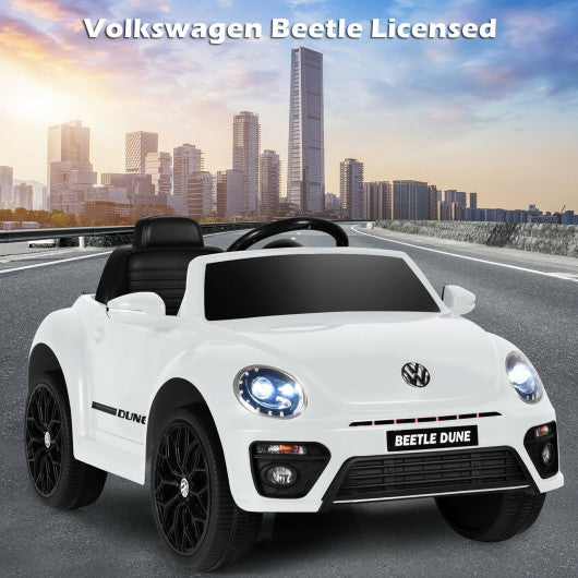 Volkswagen Beetle Kids Electric Ride On Car with Remote Control-White