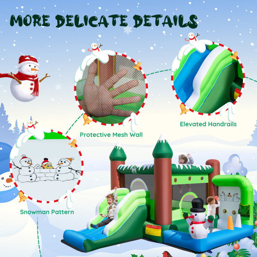 Inflatable Christmas Bouncy House with 735w Blower