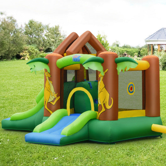 Kids Inflatable Jungle Bounce House Castle with Blower