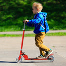 Folding Aluminum Kids Kick Scooter with LED Lights-Red