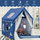 Large Kids Play Tent with Removable Cotton Mat-Blue