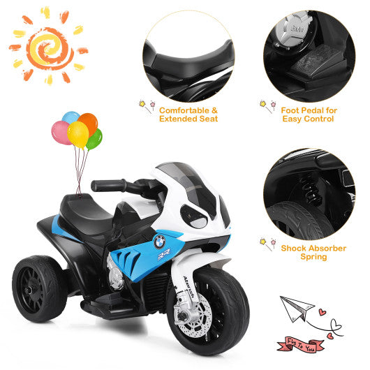 6V Kids 3 Wheels Riding BMW Licensed Electric Motorcycle-Blue