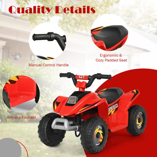 6V Kids Electric ATV 4 Wheels Ride-On Toy -Red