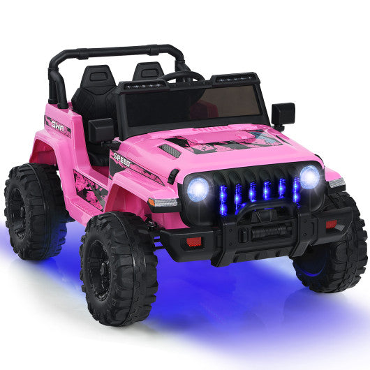 12V Kids Ride-on Jeep Car with 2.4G Remote Control-Pink