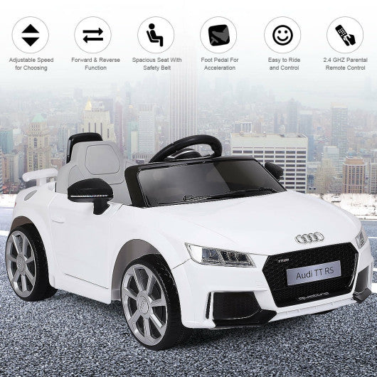 12V Kids Electric Ride on Car with Remote Control and Music Function-White