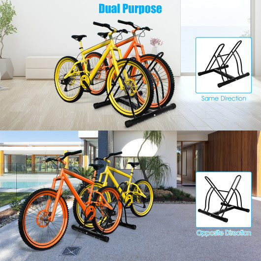 Bike Stand Cycling Rack Floor Storage Organizer for 2-Bicycle