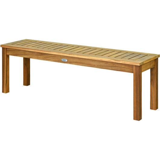 52 Inch Outdoor Acacia Wood Dining Bench Chair