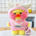 Cute Pink LaLafanfan Café Kawaii 30CM Yellow Duck Plush Toy For Kids Gift