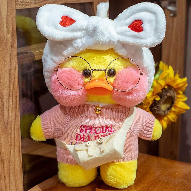Lalafanfan Café Ducks Plush Toys 30cm Wearing Korean Netred Birthday Gift For Kid