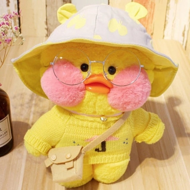 Lalafanfan Café Ducks Plush Toys 30cm Wearing Korean Netred Birthday Gift For Kid