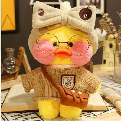 Lalafanfan Café Ducks Plush Toys 30cm Wearing Korean Netred Birthday Gift For Kid