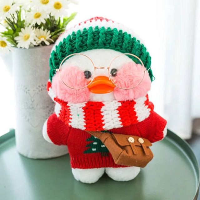 Lalafanfan Café Ducks Plush Toys 30cm Wearing Korean Netred Birthday Gift For Kid
