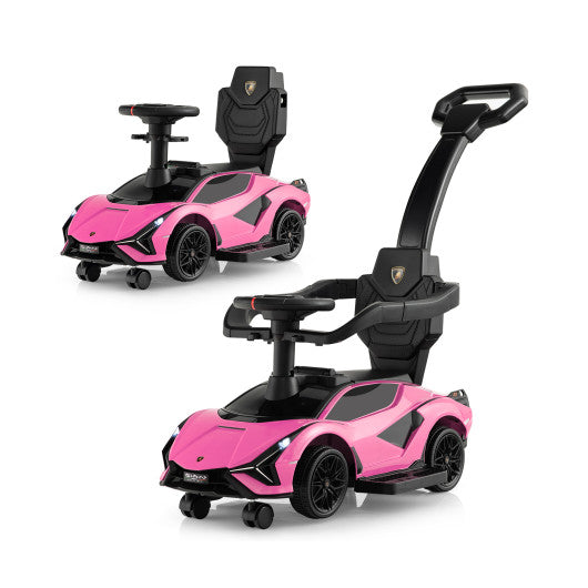 3 in 1 Licensed Lamborghini Ride Walking Toy Stroller
