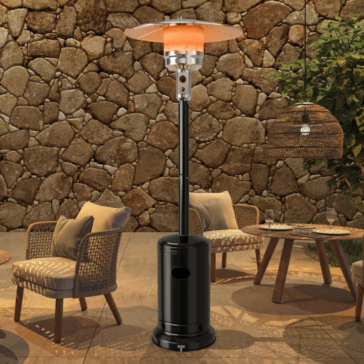 50000 BTU Stainless Steel Propane Patio Heater with Trip over Protection-Black