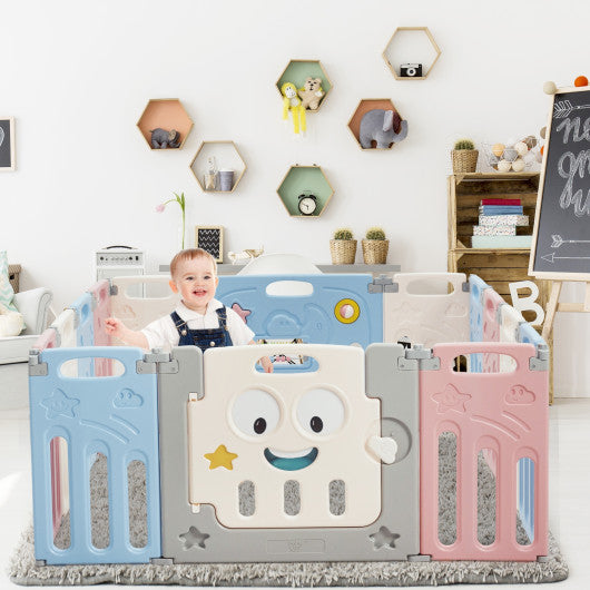 14-Panel Foldable Baby Playpen Kids Activity Centre