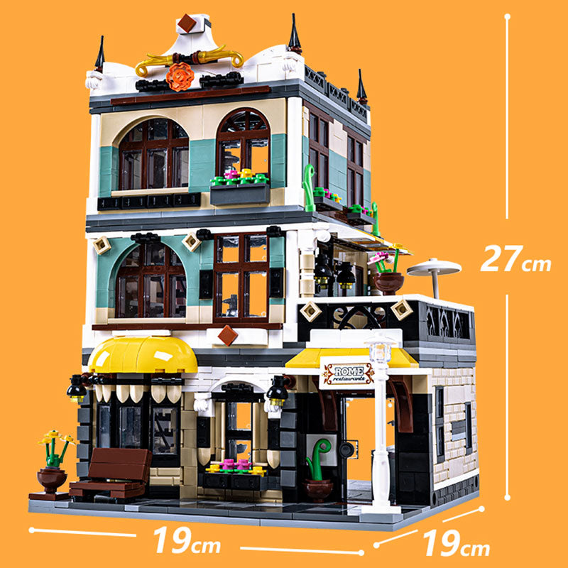 Rome Restaurant With City Street View A DIY Building Blocks Toys For Kids