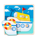 New Montessori Toys Wooden Puzzle Cartoon Vehicle Digital Animal Puzzles Jigsaw Puzzle Board Game Educational Toy for Children