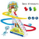 Climbing Stairs Track Electronic Music Toys Like Funny Cartoon Penguin Dinosaur Dog Duck For Children Can Serve As A Birthday Gift
