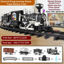 Children's Electric Smoking Rail RC Car Sound Light Music Parent-Child Interaction DIY Assembly Steam Remote Control Train Toy