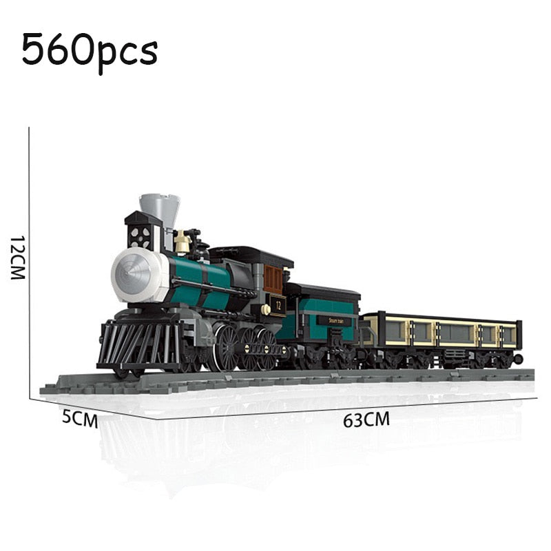 New Spot High-tech City Retro RC Steam Train Expert Technical Train Building Blocks Classic Model Toy  For Children Gift