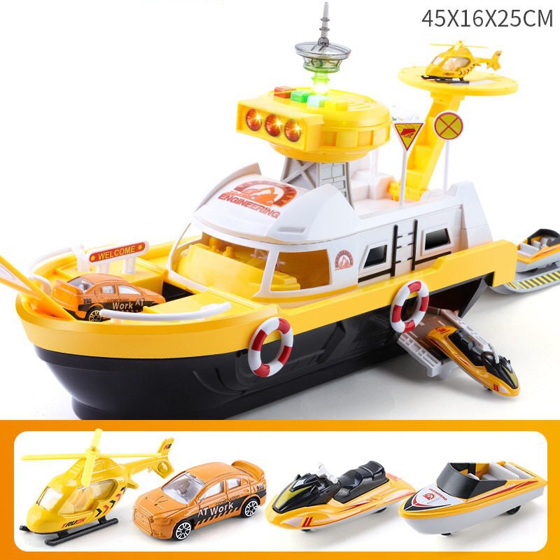 Diecasts Toy Ship Simulation With Inertia Music Story Lighting Gift And Toys For Boys