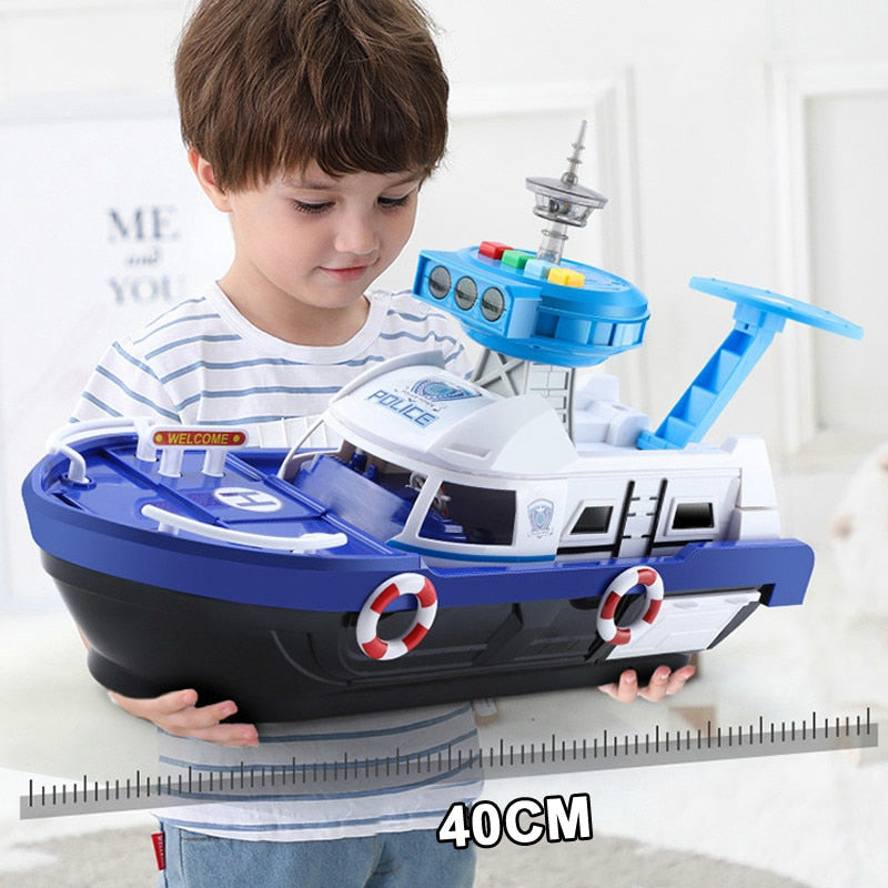 Diecasts Toy Ship Simulation With Inertia Music Story Lighting Gift And Toys For Boys