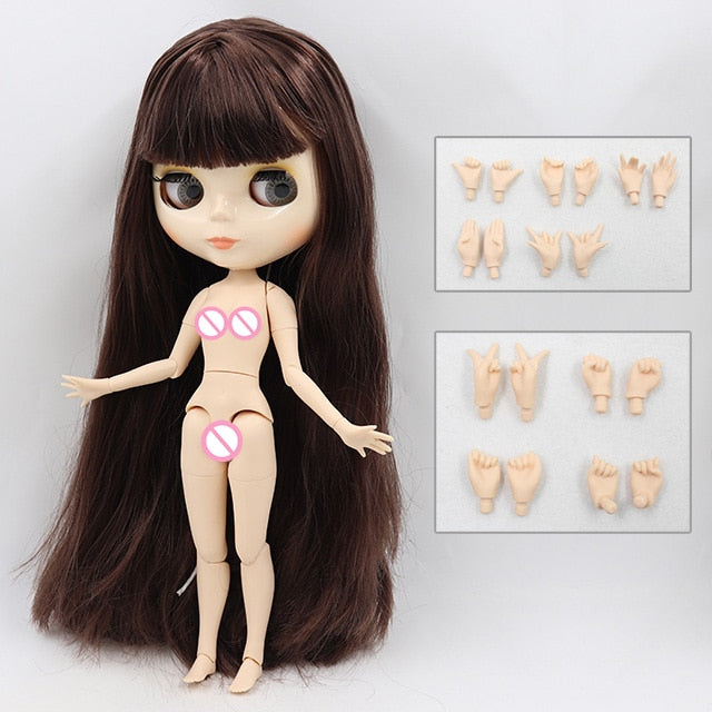 Blyth Doll 1/6 BJD With White Skin Shiny & Matte Face 30cm Toy Or Gift