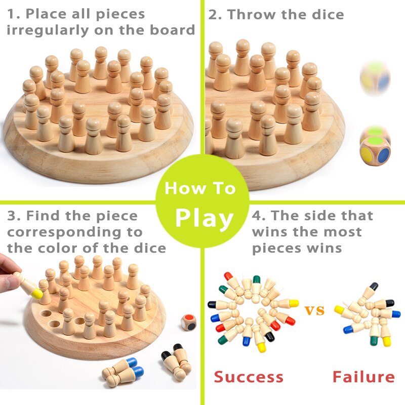 Kids Montessori Educational Wooden Toys Learning Color Sensory Toys Memory Match Stick Chess Puzzle Game Party Game For Children