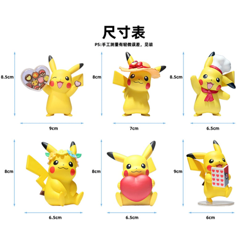 New 6 Styles Pokemon Pikachu Charmander Psyduck Squirtle Jigglypuff Bulbasaur Kawaii Anime Figures Toys Model Pokémon Kids GIft