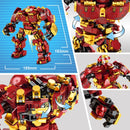 Action Figures Of Avengers Superheroes Iron Man Hulkbuster Steel Mecha Building Blocks Gift Toys For Kid