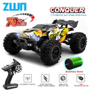 ZWN 1:16 70KM/H Or 50KM/H 4WD RC Car With LED Remote Control Cars High Speed Drift Monster Truck for Kids vs Wltoys 144001 Toys