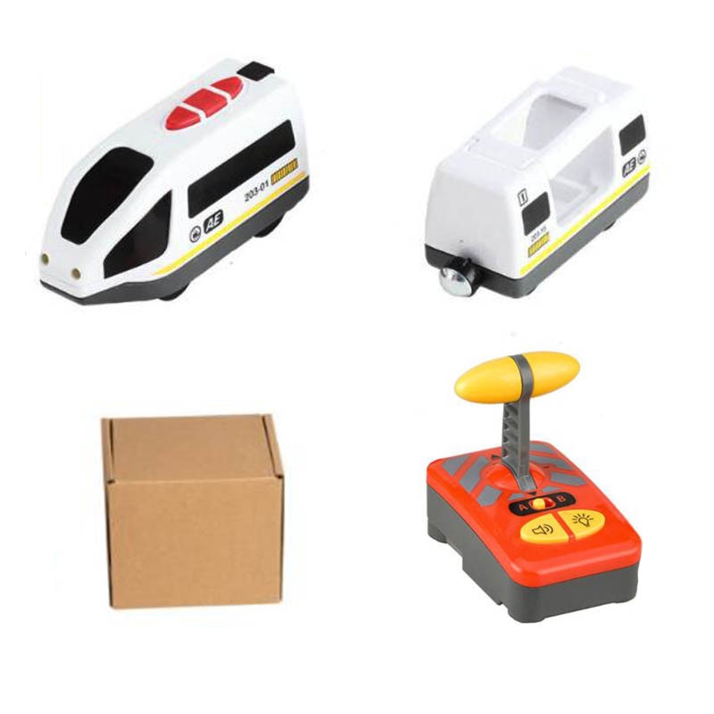 New RC Electric Train Remte Control Train Truck Wooden Tracks Magnetic Rail Car Toys Raiway Train For Kids Gift