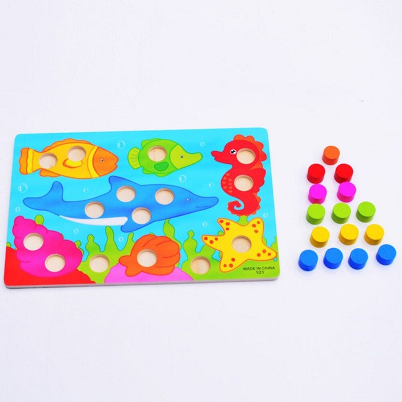 3D Wooden Puzzle Jigsaw Toy Montessori Baby Toys Wood Cartoon Animal Puzzles Game Kids Early Educational Toys for Children Gifts