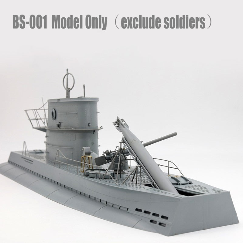 Border Model BS-001 Plastic Model 1/35 U-shaped Submarine Model Ship with Resin Soldiers Model Set for Gundam Model Hobby DIY