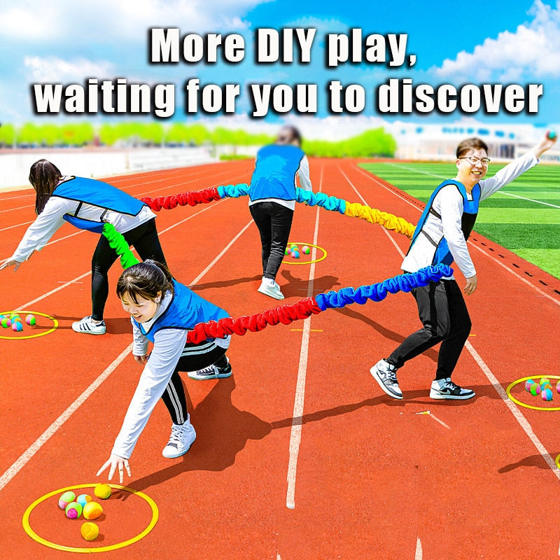 Outdoor Team Develop Sport Toys  Elasticity Rope Circle Southeast Northwest Running Push Game Sensory Rope