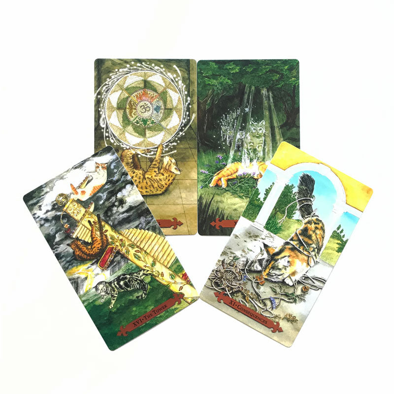 New Mystical Cat Tarot Card Family Party Paper Cards Game Tarot And Brochure Guide 12 * 7cm Tarot Is Worth Having