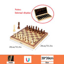 Large Magnetic Wooden Folding Chess Set Felted Game Board 39cm*39cm Interior Storage Adult Kids  Gift Family Game Chess Board