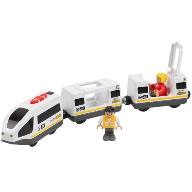 New RC Electric Train Remte Control Train Truck Wooden Tracks Magnetic Rail Car Toys Raiway Train For Kids Gift
